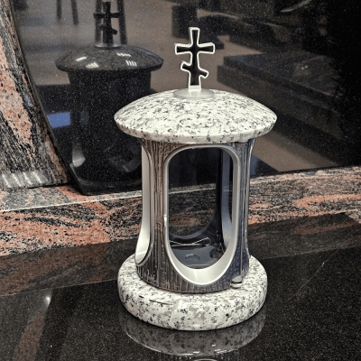 Лампада гранитная в серо-серебристом цвете