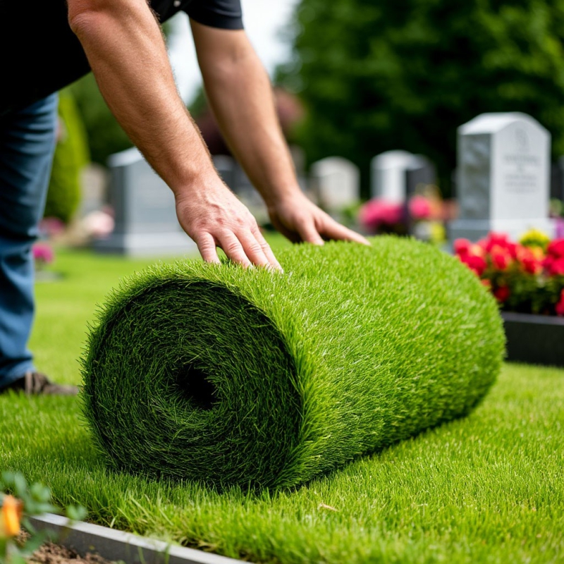 Высадка или расстилка газона на месте захоронения